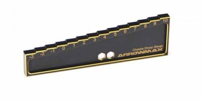 CHASSIS DROOP GAUGE 3 TO 10 MM FOR 1:8, 1:10 CARS (20MM) BLACK GOLDEN