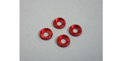 Arandelas Curvas 4mm (4) Rojo