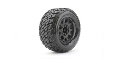 Extreme Tyre Monster Truck Rockform Belted 3.8" 17mm Black Rims (2)
