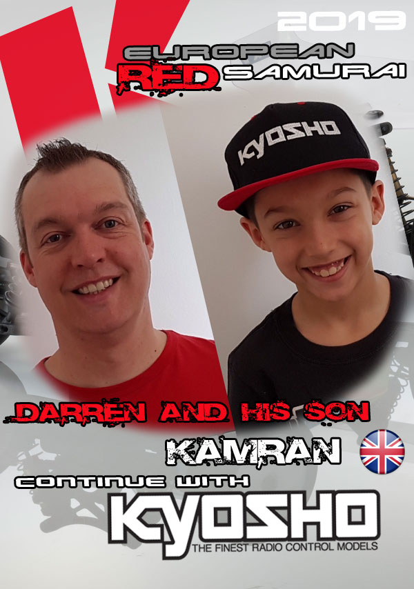 Darren and his Son Kamran continue with Kyosho for 2019